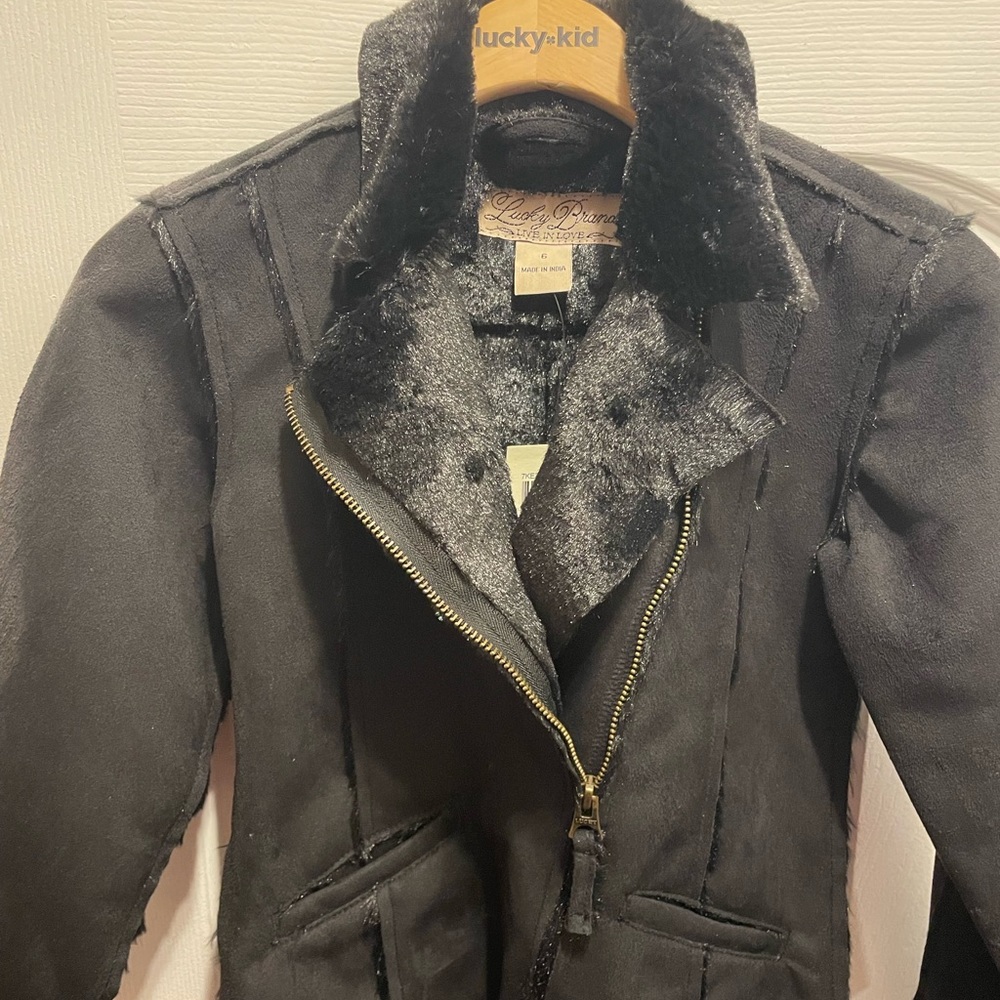 Lucky Brand Kids faux fur moto jacket.